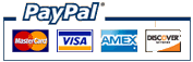 PayPal payment methods: MasterCard, VISA, American Express, Discover