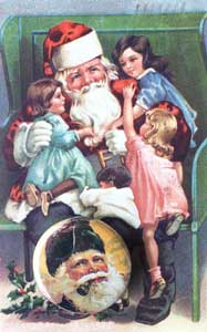 Santa & Children Stuck-on-You Note Card